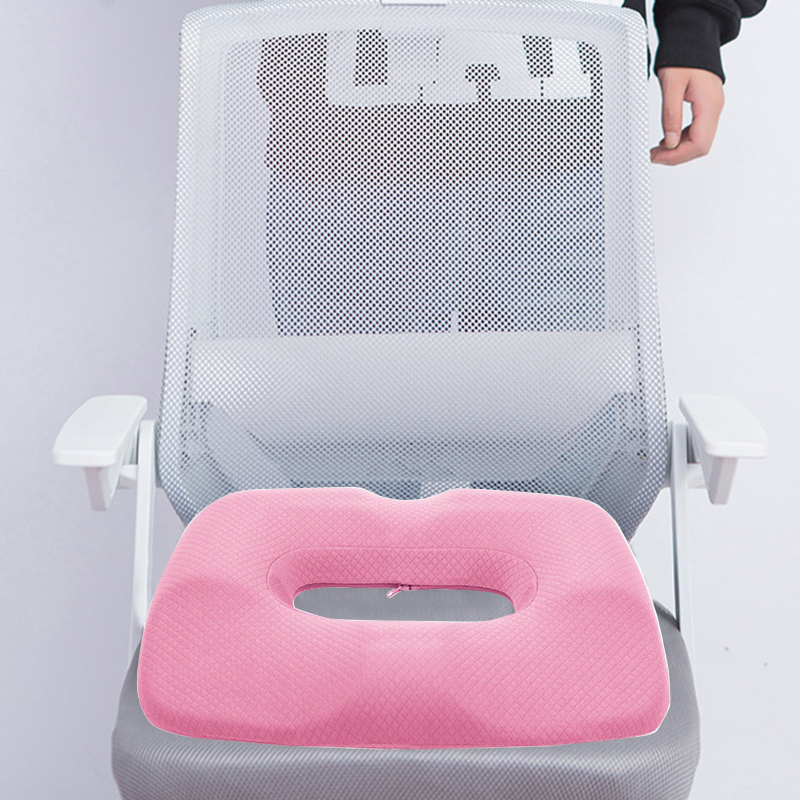 Memory Seat Cushion, Donut Pillow, Donut Cushion Hemorrhoids Scientific Center Hole \u0026 Two Humps Hip Curve Design, Memory Foam Seat Cushions for Office, Car and Home Chairs